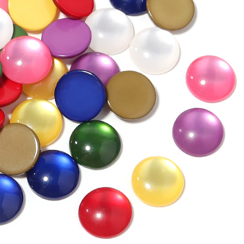 Jewelry Making Gemstones - 50 قطعة من الكابوشون الراتنجي متعدد