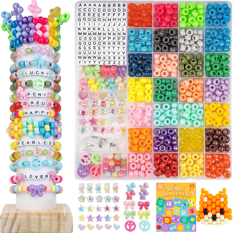Jewelry Making Kit For Kids - مجموعة صنع المجوهرات للأطفال، خرز ملون