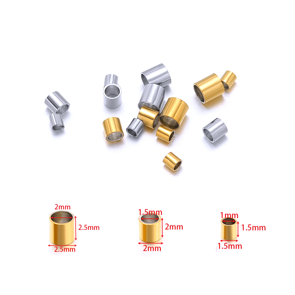Crimp Bead Tube - بالجملة 100-200 قطعة/مجموعة خرز أنبوبي مكبس