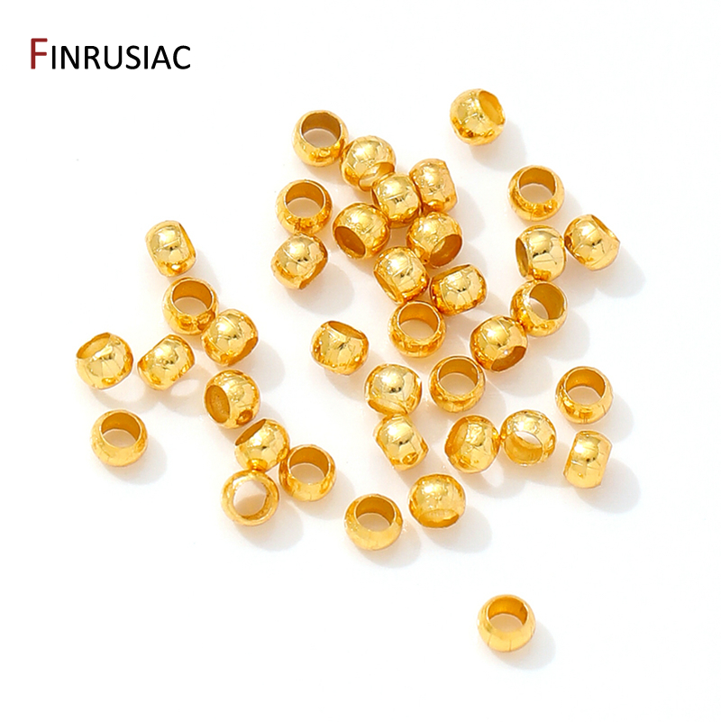 Crimp Bead Tube - 18K مطلية بالذهب النحاس الجولة/أنبوب تجعيد