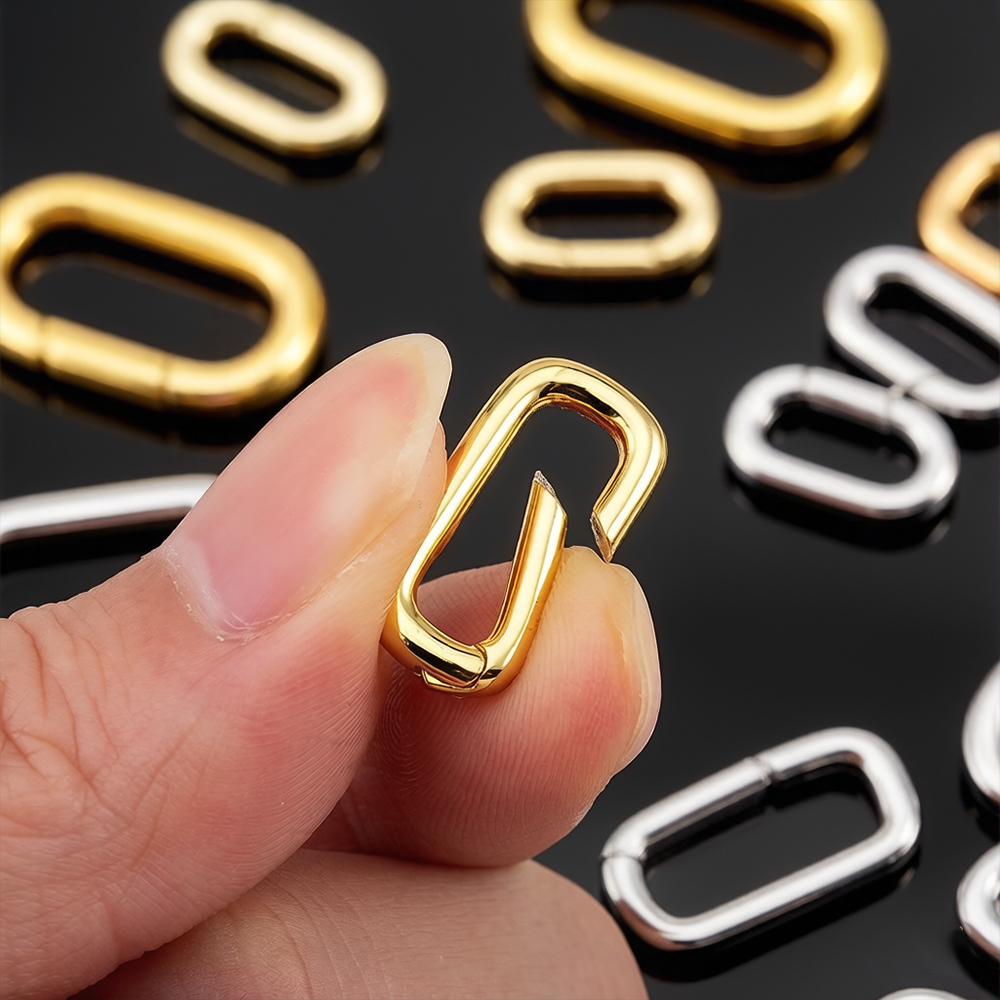 Jewelry Making Hardware - قطعتان من مشابك قلادة بيضاوية مطلية