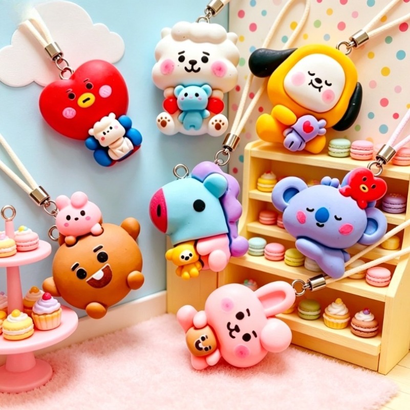 7 قطع من إكسسوارات BT21 الكرتو - مراجعة Jewelry Making Diy وسعره