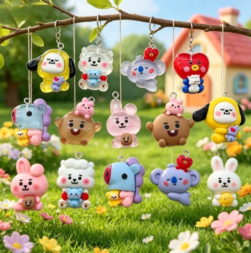 7 قطع من إكسسوارات BT21 الكرتو - مراجعة Jewelry Making Diy وسعره