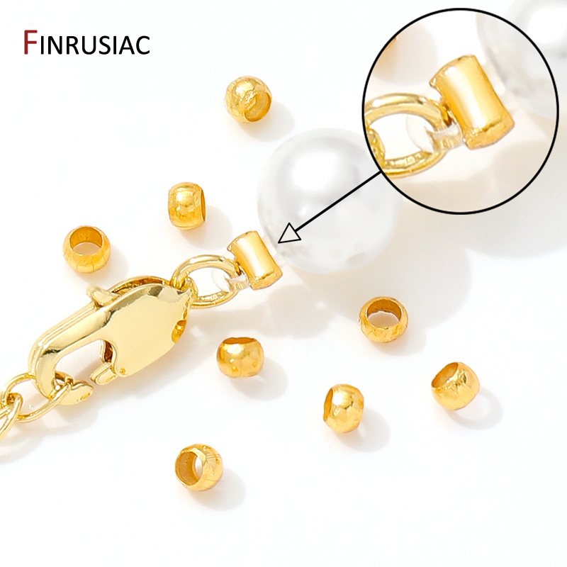 18K مطلية بالذهب النحاس الجولة - مراجعة Crimp Bead Tube وسعره